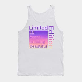 15 Year Old Gift Gradient Limited Edition 15th Retro Birthday Tank Top